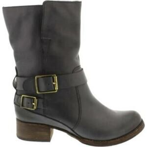 Clarks Black Heeled Boots with Buckle Detail